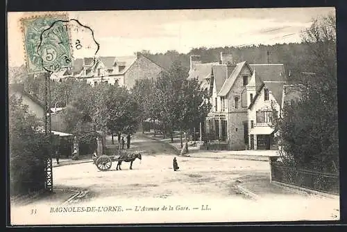 AK Bagnoles-de-l`Orne, L`Avenue de la Gare