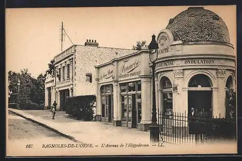 AK Bagnoles-de-l`Orne, L`Avenue de l`Hippodrome