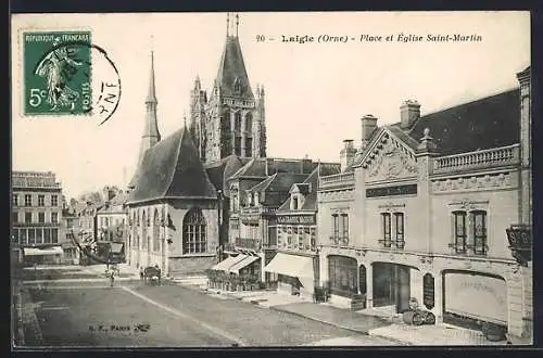 AK Laigle, Place et Eglise Saint-Martin