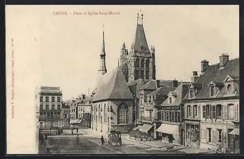 AK Laigle, Place et Eglise Saint-Martin