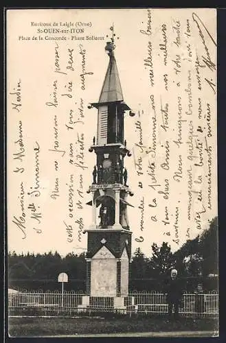 AK St-Ouen-sur-Iton, Place de la Concorde, Phare Sollerot