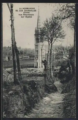 AK Les Tourailles /Orne, Vue Pittoresque sur l`Eglise