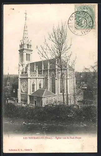 AK Les Tourailles /Orne, Eglise vue du Sud-Ouest