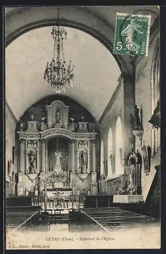 AK Le Sap /Orne, Interieur de l`Eglise