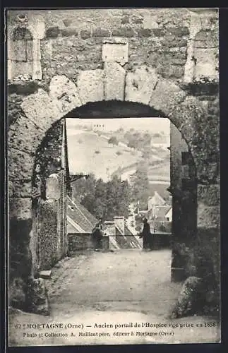 AK Mortagne /Orne, Ancien portail de l`Hospice vue prise en 1858