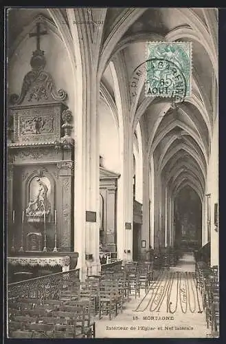 AK Mortagne, Interieur de l`Eglise et Nef laterale