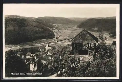 AK Muggendorf /Fränk. Schweiz, Panorama vom Berg aus