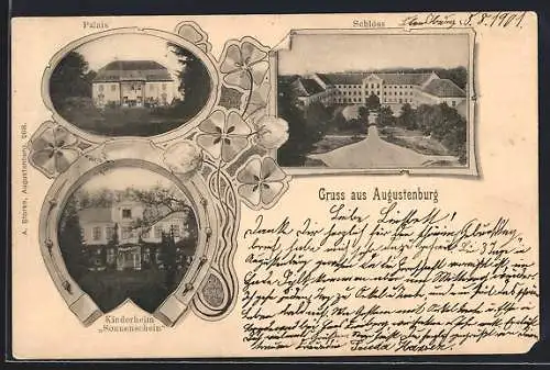 AK Augustenburg, Schloss, Palais und Kinderheim Sonnenschein