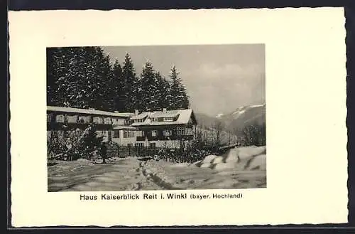 AK Reit i. Winkl, Das Hotel Haus Kaiserblick im Winter