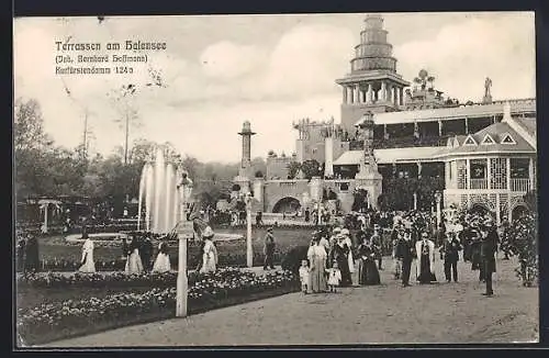 AK Berlin-Halensee, Restaurant Terrassen, Bes. Bernhard Hoffmann, Kurfürstendamm 124a