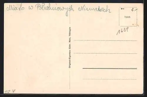 AK Tübingen, Partie am Marktplatz mit Brunnen und Warengeschäften