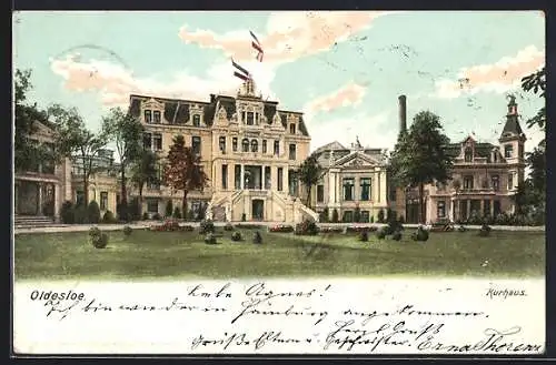 AK Oldesloe, Kurhaus mit Parkanlage