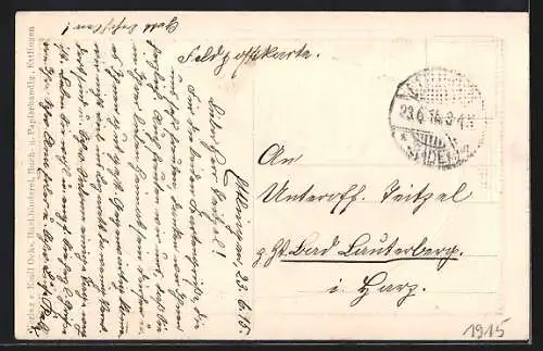 AK Ettlingen, Totalansicht von oben, im Rahmen