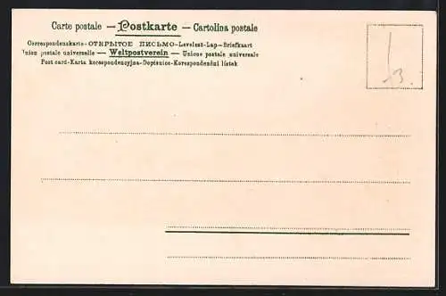 Lithographie Freiburg i. B., Ortsansicht mit Bergblick