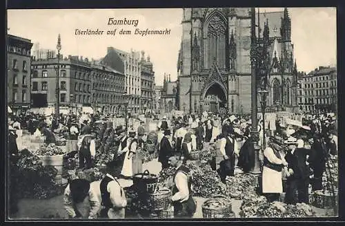 AK Hamburg, Vierländer auf dem Hopfenmarkt