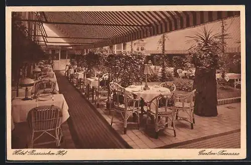 AK Berlin, Hotel Russischer Hof, Georgenstrasse 21-22, Garten-Terrasse