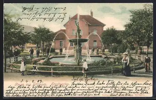 AK Ettlingen, Partie im Stadtgarten