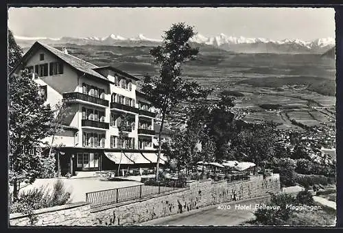 AK Magglingen, Hotel Bellevue mit Alpenpanorama