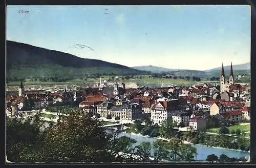 AK Olten, Ortsansicht aus der Vogelschau