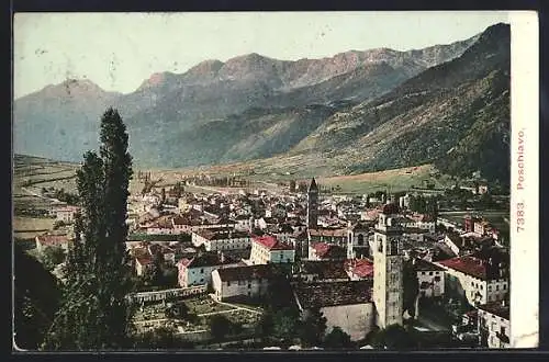 AK Poschiavo, Ortsansicht aus der Vogelschau