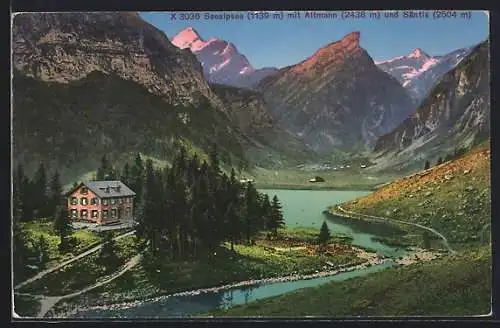 AK Seealpsee, Seepartie mit Altmann und Säntis
