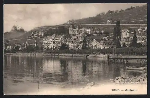 AK Montreux, Blick auf die Partie am Ufer