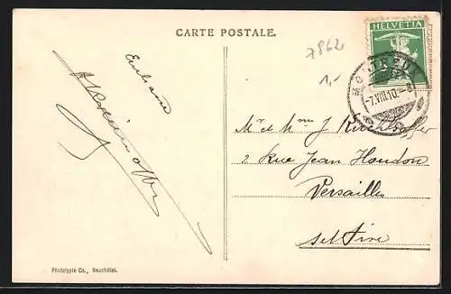 AK Montreux, Blick auf die Partie am Ufer