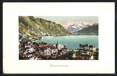 AK Montreux, Ortsansicht aus der Vogelschau