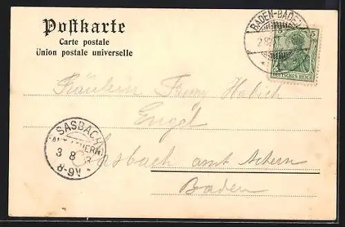 AK Baden-Baden, Ansicht aus der Ferne