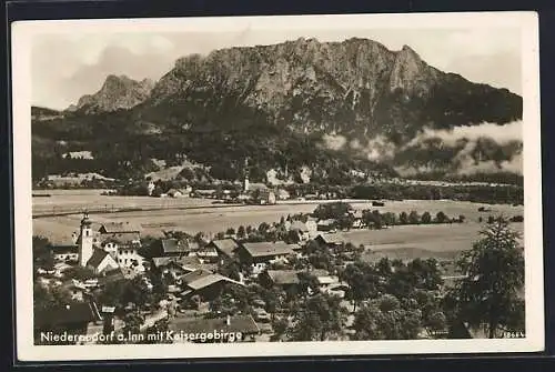 AK Niederaudorf a. Inn, Ansicht mit Kaisergebirge