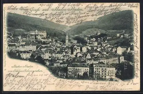 AK Baden-Baden, Blick vom Schloss Solms