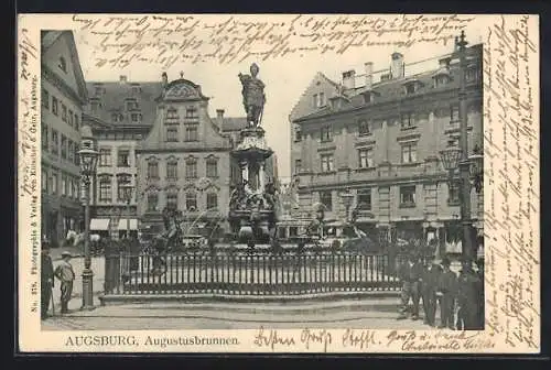 AK Augsburg, Blick auf den Augustusbrunnen