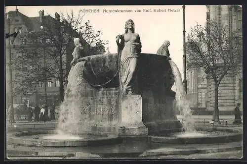 AK München, der Nornenbrunnen von Prof. Hubert Netzer