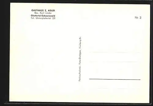 AK Glottertal /Schwarzwald, Gasthaus zum Adler, Bes. Karl Linder, Innenansicht