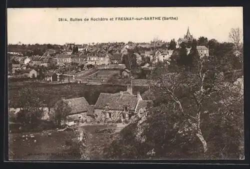 AK Fresnay-sur-Sarthe, Buttes de Rochatre et Vue generale