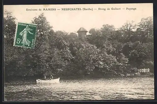 AK Neufchatel /Sarthe, Etang de Guibert, Paysage