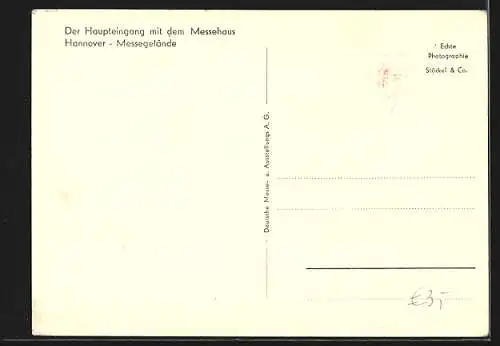 AK Hannover, Haupteingang mit dem Messegelände