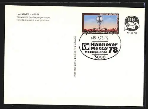 AK Hannover, Teilansicht der Messe vom Hermesturm aus