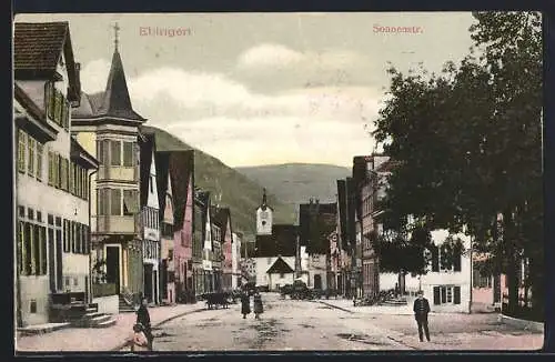 AK Ebingen, Blick in die Sonnenstrasse