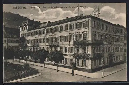 AK Heidelberg, Hotel Prinz Karl als Reserve-Lazarett zur Kriegszeit 1914-1917