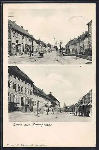 AK Lamspringe, Strassenpartie mit Central-Hotel C. E. Haars