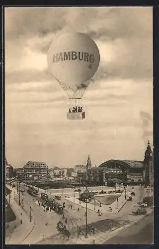 AK Hamburg-St.Georg, Ballon am Hauptbahnhof