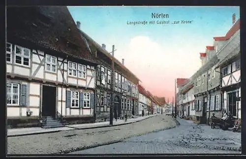 AK Nörten, Langestrasse mit Gasthof zur Krone