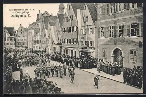 AK Dillingen a. D., Parademarsch des k. b. 8. Chevlg.-Regt.