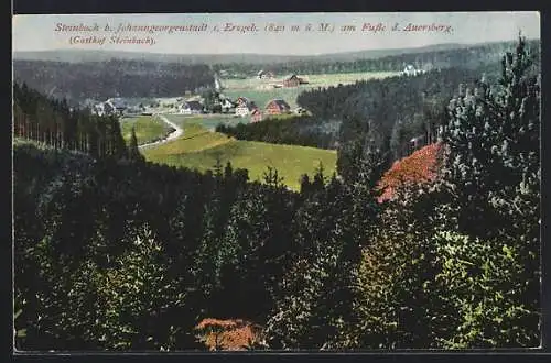 AK Steinbach / Auersberg, Fernsicht zum Ort