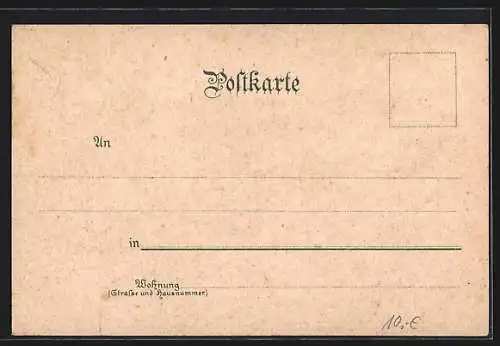 Lithographie Kyffhäuser, Kaiser-Friedrich-Denkmal, Reiterstandbild