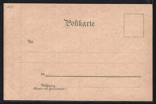 Lithographie Lindau / Bodensee, Gesamtansicht mit Rathaus und Landthor