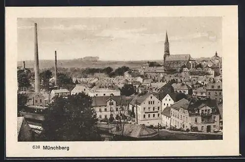 AK Münchberg / Fichtelgebirge, Ortsansicht aus der Vogelschau