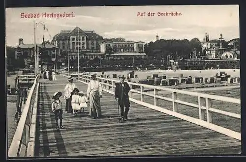 AK Heringsdorf / Ostseebad, Blick von der Seebrücke zum Kurhaus