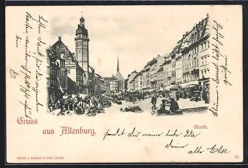 AK Altenburg / S.-A., Blick über den Markt